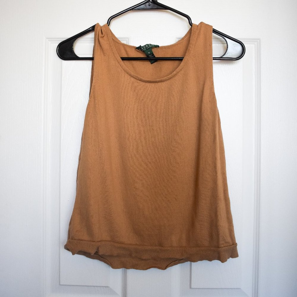 Ralph Lauren Camel Sleeveless Shirt Size M